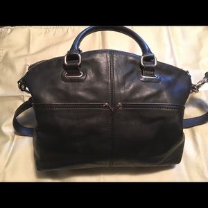 Beautiful Black Tignanello soft leather handbag
